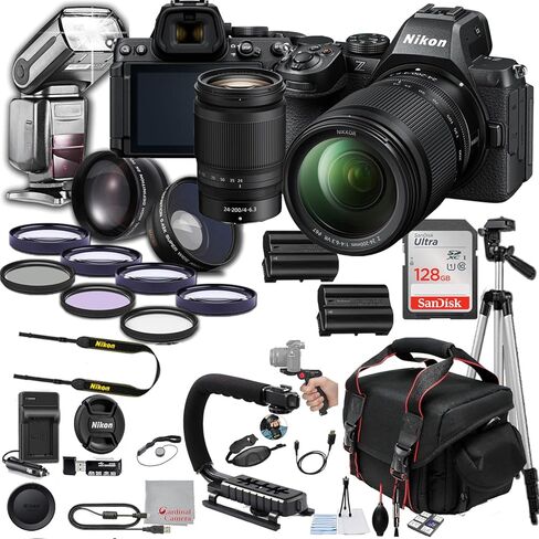 Nikon Z5 II Mirrorless Camera with 24-200mm f/4-6.3 Lens 24.5MP, 128GB Memory, TTL Pro Flash, Filters, Lenses, Case, Tripod, Grip, and More – Pro Photo Bundle (38pc Bundle) in Saudi Arabia