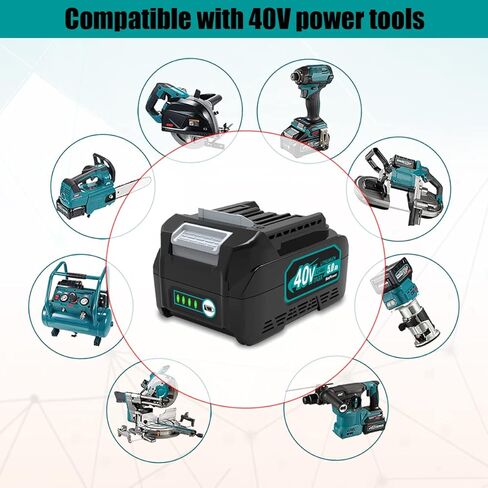 بطارية BatPower 40V 5.0Ah - بديلة لبطاريات ليثيوم ماكيتا XGT 40V BL4040 BL4050F BL4025 in Kuwait