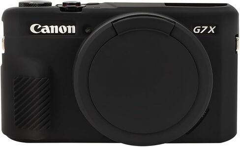 G7X Mark II Camera Case, G7X Removable Lens Cover Silicone Cover for Canon PowerShot G7X ii, G7X Accessories, Lightweight Rubber Soft Silicone Case (Black) in Saudi Arabia