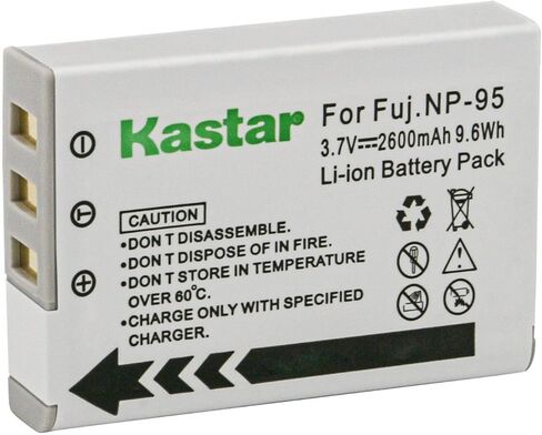 بطارية Kastar FNP-95 بديلة لبطارية Fujifilm NP-95 NP95 FNP-95 FNP95، شاحن Fujifilm BC-65N، Fujifilm FinePix X100، FinePix X100S، FinePix X100LE، كاميرا FinePix X100T in Kuwait