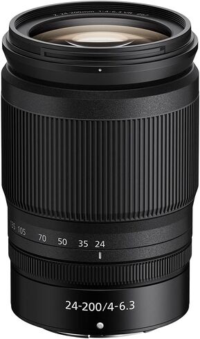 نيكون 20092 NIKKOR Z 24-200 ملم f/4-6.3 VR عدسة تكبير تليفوتوغرافي لحزمة كاميرات Z Mount مع حزمة حماية محسنة CPS لمدة 7 سنوات in Saudi Arabia