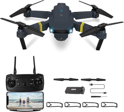 Drone With 1080P Camera for Adults Beginners,Foldable RC Quadcopter, Toys Drone,FPV Video, One Key Start, Headless Mode, Waypoints fly, 360° Flips in Saudi Arabia