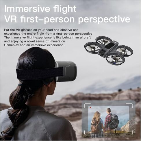 طائرة بدون طيار FPV مع كاميرا ونظارات الواقع الافتراضي، رحلة لمدة 15 دقيقة للمبتدئين FPV Quadcopter وأضواء LED، قلب 360 درجة، محرك بدون فرش، التحكم في السرعة، إقلاع/هبوط بمفتاح واحد، واقي المروحة المدمج، بطاريتان in Kuwait