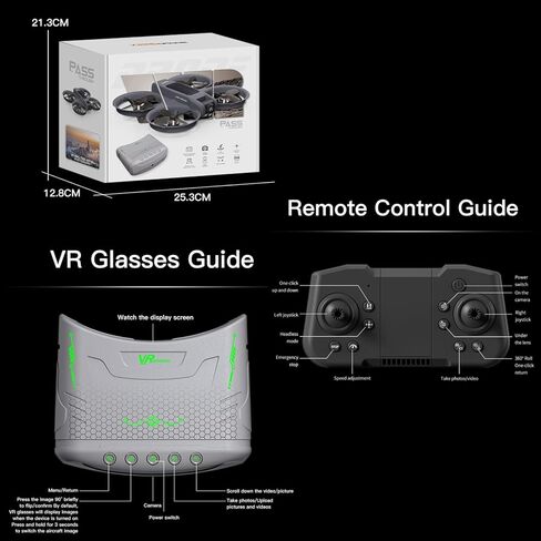 طائرة بدون طيار FPV مع كاميرا ونظارات الواقع الافتراضي، رحلة لمدة 15 دقيقة للمبتدئين FPV Quadcopter وأضواء LED، قلب 360 درجة، محرك بدون فرش، التحكم في السرعة، إقلاع/هبوط بمفتاح واحد، واقي المروحة المدمج، بطاريتان in Kuwait