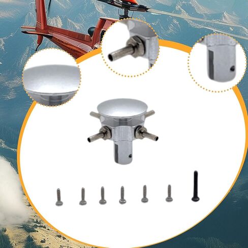 RC Rotor Head with Screws Practical Repair Metal Sturdy Premium Maintenance Lightweight Replacement RC Helicopter Accessories, Silver in Saudi Arabia