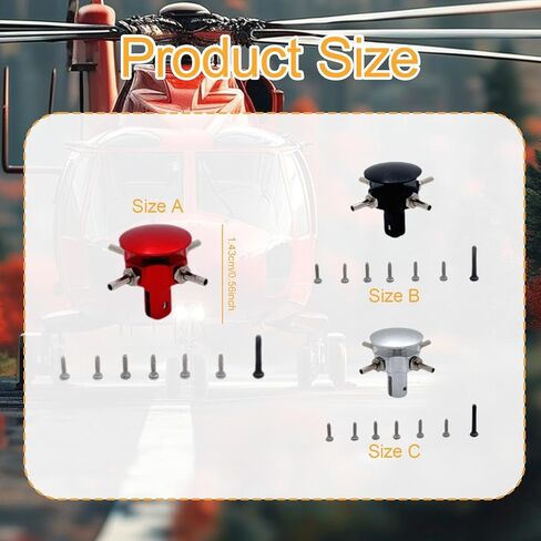 RC Rotor Head with Screws Practical Repair Metal Sturdy Premium Maintenance Lightweight Replacement RC Helicopter Accessories, Silver in Saudi Arabia