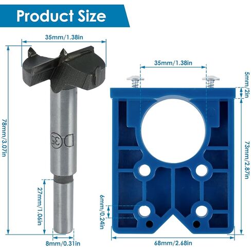 Concealed Hinge Hole Jig 35mm Professional Hinge Drilling Hole Router Jig Sturdy Cutter Guide Woodworking Cutting Template Guide for Cabinet Door in Saudi Arabia