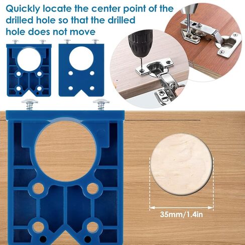 Concealed Hinge Hole Jig 35mm Professional Hinge Drilling Hole Router Jig Sturdy Cutter Guide Woodworking Cutting Template Guide for Cabinet Door in Saudi Arabia