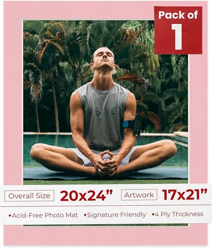 Poster Palooza 20x24 Mat Bevel Cut for 17x21 Photos - Acid Free Steel Blue Precut Matboard - For Pictures, Photos, Framing - 4-ply Thickness in Saudi Arabia
