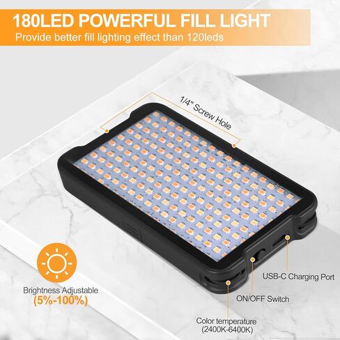Tattoo Light Kit with 180LED and 52mm CPL Polarized Filter Len, Tattoo Equipment and Supplies, Tattoo Lamp Remove Glare for Selfie Food Photography Video Recording, Compatible with iPhone, DSLR Camera in Saudi Arabia