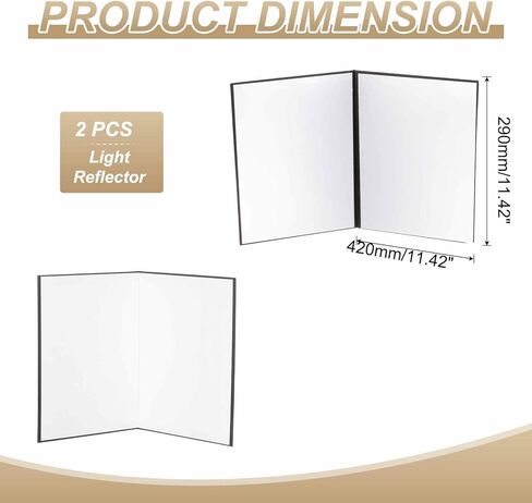 2Pcs 11"x8" Light Reflector 2 in 1 Photography Reflector Cardboards, Foldable & Stable for Still Life Product Food Photo Shooting, Self-Standing, Black in Saudi Arabia