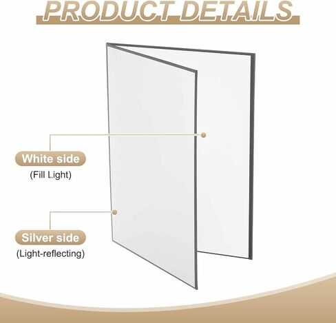 2Pcs 11"x8" Light Reflector 2 in 1 Photography Reflector Cardboards, Foldable & Stable for Still Life Product Food Photo Shooting, Self-Standing, Black in Saudi Arabia