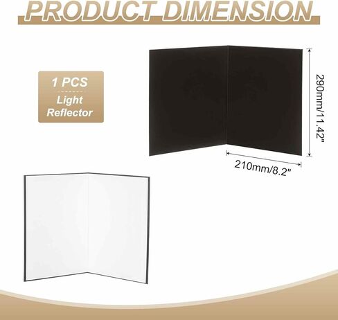 11"x8" Light Reflector 2 in 1 Photography Reflector Cardboards, Foldable & Stable for Still Life Product Food Photo Shooting, Self-Standing, Black in Saudi Arabia