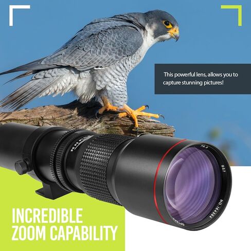 High-Power 500mm f/8 Manual Telephoto Lens for Olympus OM-D, E-M1, E-M5, E-M10, Pen-F, E-PL7, E-PL8, E-P5, E-PL5, E-PM1, E-PM2, E-P1, PL1, PL2, PL3, PL6, PL7, PL8 Cameras in Saudi Arabia
