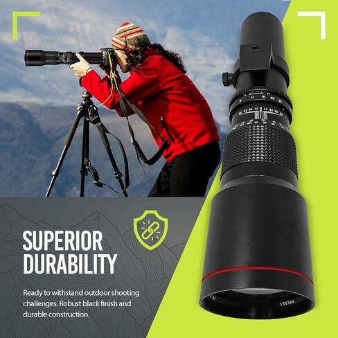 High-Power 500mm f/8 Manual Telephoto Lens for Olympus OM-D, E-M1, E-M5, E-M10, Pen-F, E-PL7, E-PL8, E-P5, E-PL5, E-PM1, E-PM2, E-P1, PL1, PL2, PL3, PL6, PL7, PL8 Cameras in Saudi Arabia