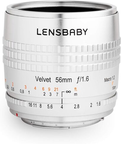 عدسة Lensbaby Velvet 56 المتوافقة مع حامل EF (فضي) in Saudi Arabia