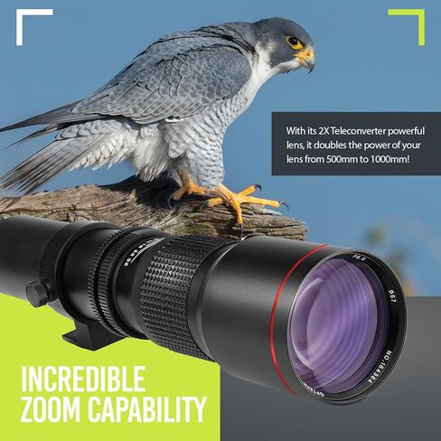 عدسة مقربة يدوية عالية الطاقة 500 مم/1000 مم f/8 لكاميرات OLY OM-D، E-M1، E-M5، E-M10، Pen-F، E-PL7، E-PL8، E-P5، E-PL5، E-PM1، E-PM2، E-P1، PL1، PL2، PL3، PL6، PL7، PL8 in Saudi Arabia