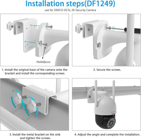 HOLACA Weatherproof Gutter Mount Compatible with Tapo TP-Link 2K QHD Security Camera Outdoor Wired(C310/C320WS/ColorPro C325WB), DEKCO DCSL/DC9L/DC4L 2K Security Camera in Saudi Arabia