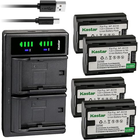 استبدال شاحن بطارية USB Kastar NP-W235 LTD2 لبطارية Fujifilm NP-W235 NPW235، شاحن Fujifilm BC-W235 BCW235، كاميرا Fujifilm X-T5 بدون مرآة، كاميرا Fujifilm X-S20 بدون مرآة in Kuwait