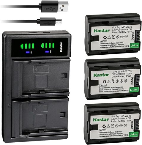 استبدال شاحن بطارية USB Kastar NP-W235 LTD2 لبطارية Fujifilm NP-W235 NPW235، شاحن Fujifilm BC-W235 BCW235، كاميرا Fujifilm X-T5 بدون مرآة، كاميرا Fujifilm X-S20 بدون مرآة in Kuwait