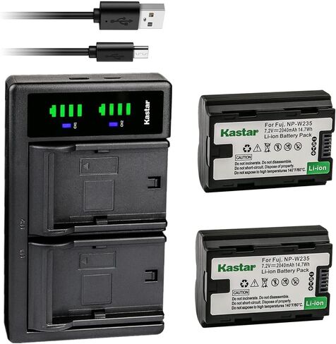 استبدال شاحن بطارية USB Kastar NP-W235 LTD2 لبطارية Fujifilm NP-W235 NPW235، شاحن Fujifilm BC-W235 BCW235، كاميرا Fujifilm X-T5 بدون مرآة، كاميرا Fujifilm X-S20 بدون مرآة in Kuwait