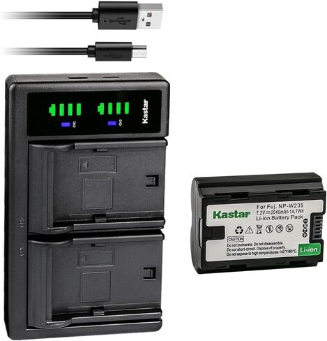 استبدال شاحن بطارية USB Kastar NP-W235 LTD2 لبطارية Fujifilm NP-W235 NPW235، شاحن Fujifilm BC-W235 BCW235، كاميرا Fujifilm X-T5 بدون مرآة، كاميرا Fujifilm X-S20 بدون مرآة in Kuwait
