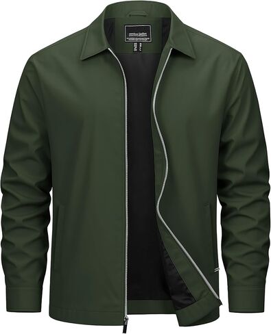 Cotrasen Men's Lightweight Jackets Full Zip Up Laydown Collar Jacket Casual Windbreaker Jackets in Saudi Arabia