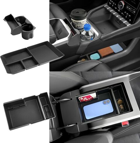 (3pcs) 2024 2025 Mustang Accessories Center Console Organizer/Door Side Storage Box for Ford Mustang, Durable ABS Plastic&Anti-Slip Rubber 2025 Mustang GT Console Tray/Door Organizer Insert in Saudi Arabia