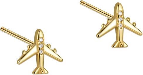 Rnivida 925 Sterling Silver Airplane Airplane Studring for Women in Saudi Arabia