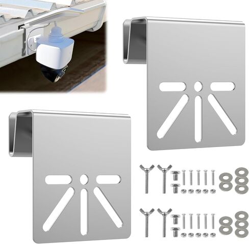 2pcs Gutter Mount Bracket for Eufy Security SoloCam S340/S330/E30 , Solar Security Camera Holder with Anti-Rust Screws , No Drill Installation Compatible with IP PTZ Dome Cameras Outdoor Use in Saudi Arabia