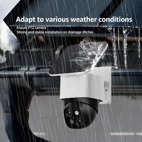 2pcs Gutter Mount Bracket for Eufy Security SoloCam S340/S330/E30 , Solar Security Camera Holder with Anti-Rust Screws , No Drill Installation Compatible with IP PTZ Dome Cameras Outdoor Use in Saudi Arabia