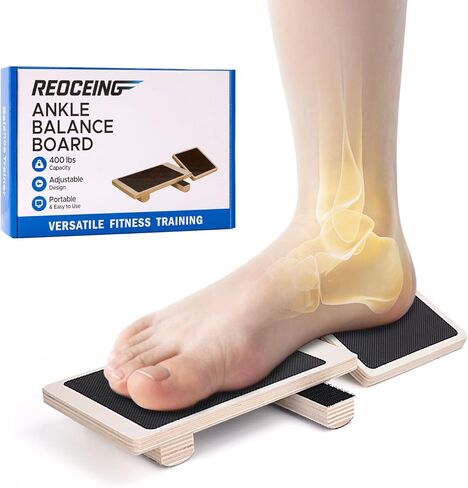 Ankle Balance Board for Sprained, Portable Foot Strengthener with Storage Bag, Wooden Single Leg Balance Board for Stability Training in Saudi Arabia