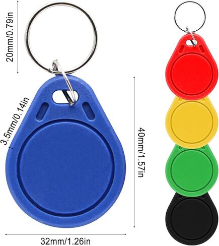 125 كيلو هرتز RFID Key Fob، 50 قطعة قابلة لإعادة الكتابة T5577 مفتاح Fob Proximity Access Tag Duplicator Keyfobs Keyfobs ID Card Token Tag Entry Access System Control System لكاتب RFID (متعدد الألوان) in Saudi Arabia