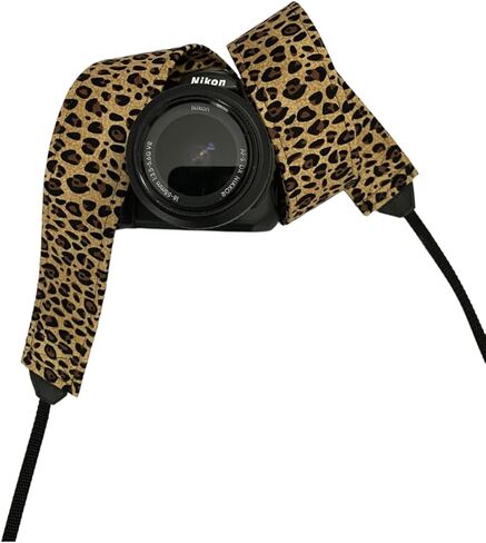 Black and Brown Leopard Print Camera Strap (One Size - Width: 1.5") in Saudi Arabia