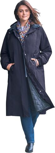 Woman Within Plus Size Long Hooded Taslon Jacket in Saudi Arabia