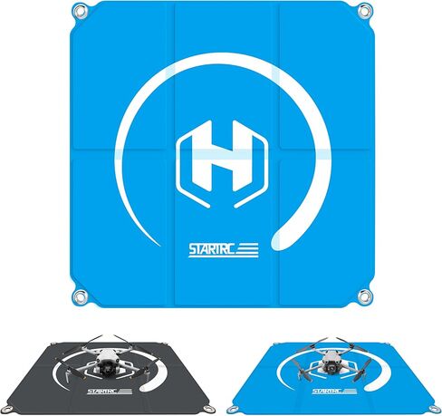 STARTRC Drone Landing Pad, Universal Waterproof Portable Fast-Foldable Helipad for Mini 5 Pro/4/3/2 SE/4K/DJI Neo/Flip/Mavic 3/RC Quadcopters (Sky blue-green, 22-inch/55cm) in Saudi Arabia
