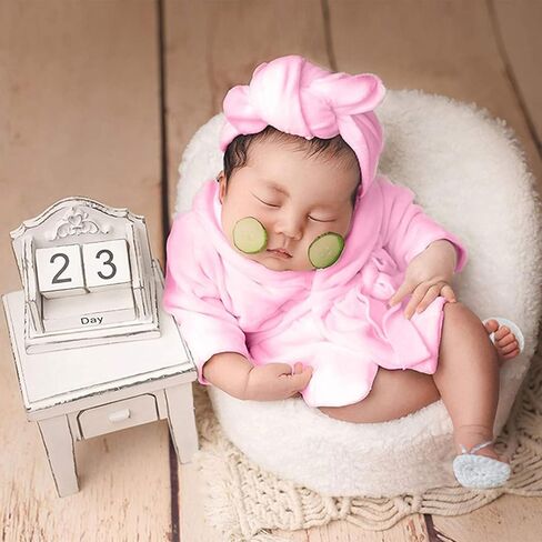 Baby Photo Bath Robe Headwrap Plush Bathrobe Towel Infant Costume Photostudio Posing Suit Newborns Shower Gift Newbo in Saudi Arabia