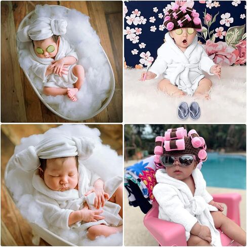 Baby Photo Bath Robe Headwrap Plush Bathrobe Towel Infant Costume Photostudio Posing Suit Newborns Shower Gift Newbo in Saudi Arabia