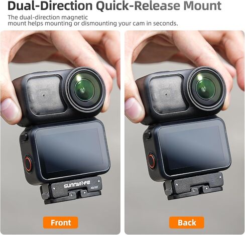محول تركيب مغناطيسي ثنائي الاتجاه لـ DJI Osmo Action 6/Nano - قاعدة سريعة التحرير مع خيط 1/4 بوصة وموصل قابل للطي للحوامل الثلاثية وعصا السيلفي وملحقات مدونات الفيديو in Kuwait
