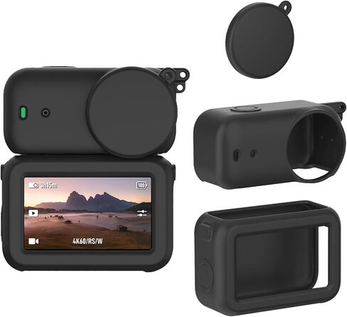 ملحقات دي جي آي أوسمو نانو، غطاء سيليكون لكاميرا دي جي آي أوسمو نانو، غطاء USB محفوظ، حماية كاملة، لا خوف من الخدوش والصدمات، أسود in Kuwait