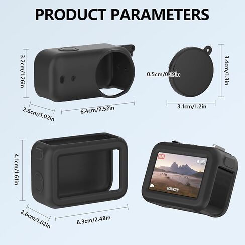 ملحقات دي جي آي أوسمو نانو، غطاء سيليكون لكاميرا دي جي آي أوسمو نانو، غطاء USB محفوظ، حماية كاملة، لا خوف من الخدوش والصدمات، أسود in Kuwait