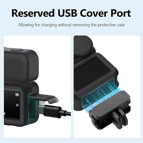 ملحقات دي جي آي أوسمو نانو، غطاء سيليكون لكاميرا دي جي آي أوسمو نانو، غطاء USB محفوظ، حماية كاملة، لا خوف من الخدوش والصدمات، أسود in Kuwait