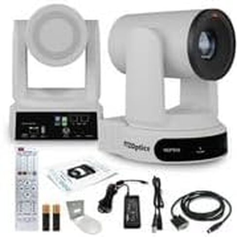 كاميرا PTZOptics Move 4K SDI/HDMI/USB/IP PTZ مع تكبير بصري 30x (أبيض) (PT30X-4K-WH-G3) + حامل حائط عالمي (أبيض) in Kuwait