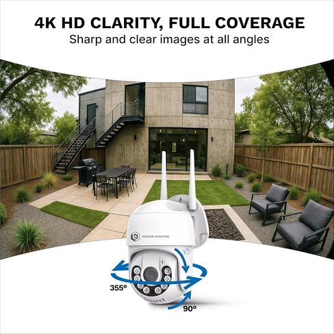 كاميرا مراقبة خارجية Optima X3 Pro، بدقة 4K HD، تكبير رقمي 8X، اكتشاف الإنسان بالذكاء الاصطناعي، PTZ، رؤية ليلية ملونة، سهلة التركيب، سلكية أو لاسلكية، مقاومة للطقس، بدون اشتراك in Saudi Arabia