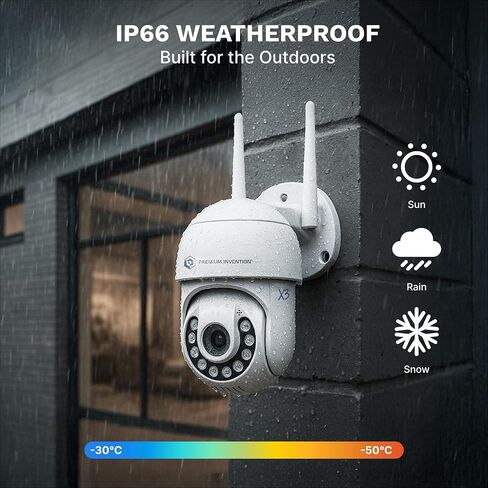 كاميرا مراقبة خارجية Optima X3 Pro، بدقة 4K HD، تكبير رقمي 8X، اكتشاف الإنسان بالذكاء الاصطناعي، PTZ، رؤية ليلية ملونة، سهلة التركيب، سلكية أو لاسلكية، مقاومة للطقس، بدون اشتراك in Saudi Arabia