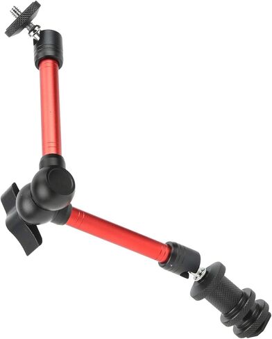 11in Adjustable Universal Arm Base Holder Stand, Magic Arm Metal Universal Arm, 360° Rotation with One Key Locking, 1/4in Screw for Camera LCD Monitor Light, Aluminum Alloy (11 inches red) in Kuwait