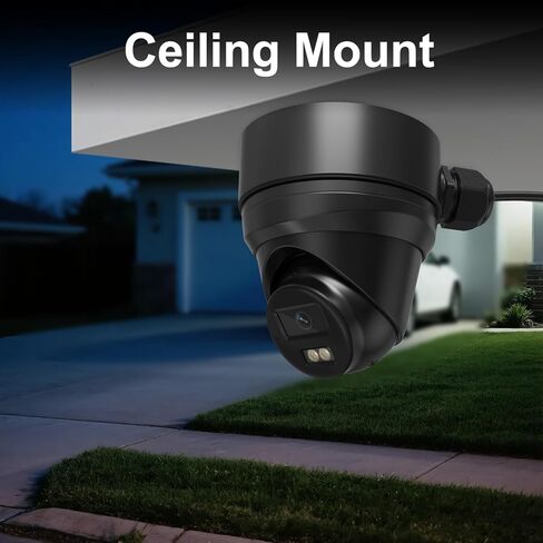 Anpviz Junction Box Bracket Black JB1280ZJ-DM8-B، تصميم معدني كامل، حامل جداري على السقف، متوافق مع كاميرات IP PoE: IPC-D3053/3083/3012/3653/3683/3582/3583 (أسود) in Kuwait