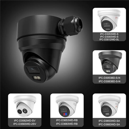 Anpviz Junction Box Bracket Black JB1280ZJ-DM8-B، تصميم معدني كامل، حامل جداري على السقف، متوافق مع كاميرات IP PoE: IPC-D3053/3083/3012/3653/3683/3582/3583 (أسود) in Kuwait