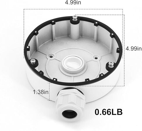 Anpviz Junction Box Bracket Black JB1280ZJ-DM8-B، تصميم معدني كامل، حامل جداري على السقف، متوافق مع كاميرات IP PoE: IPC-D3053/3083/3012/3653/3683/3582/3583 (أسود) in Kuwait