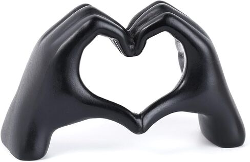 يدي القلب ديكور الجرف الذهب غولد لغرفة المعيشة ، تمثال أصابع الحب الحديثة جمالية فريدة من نوعها ديكور غرفة نوم كيك ناكس -أعياد عيد ميلاد الزفاف (الذهب) in Kuwait